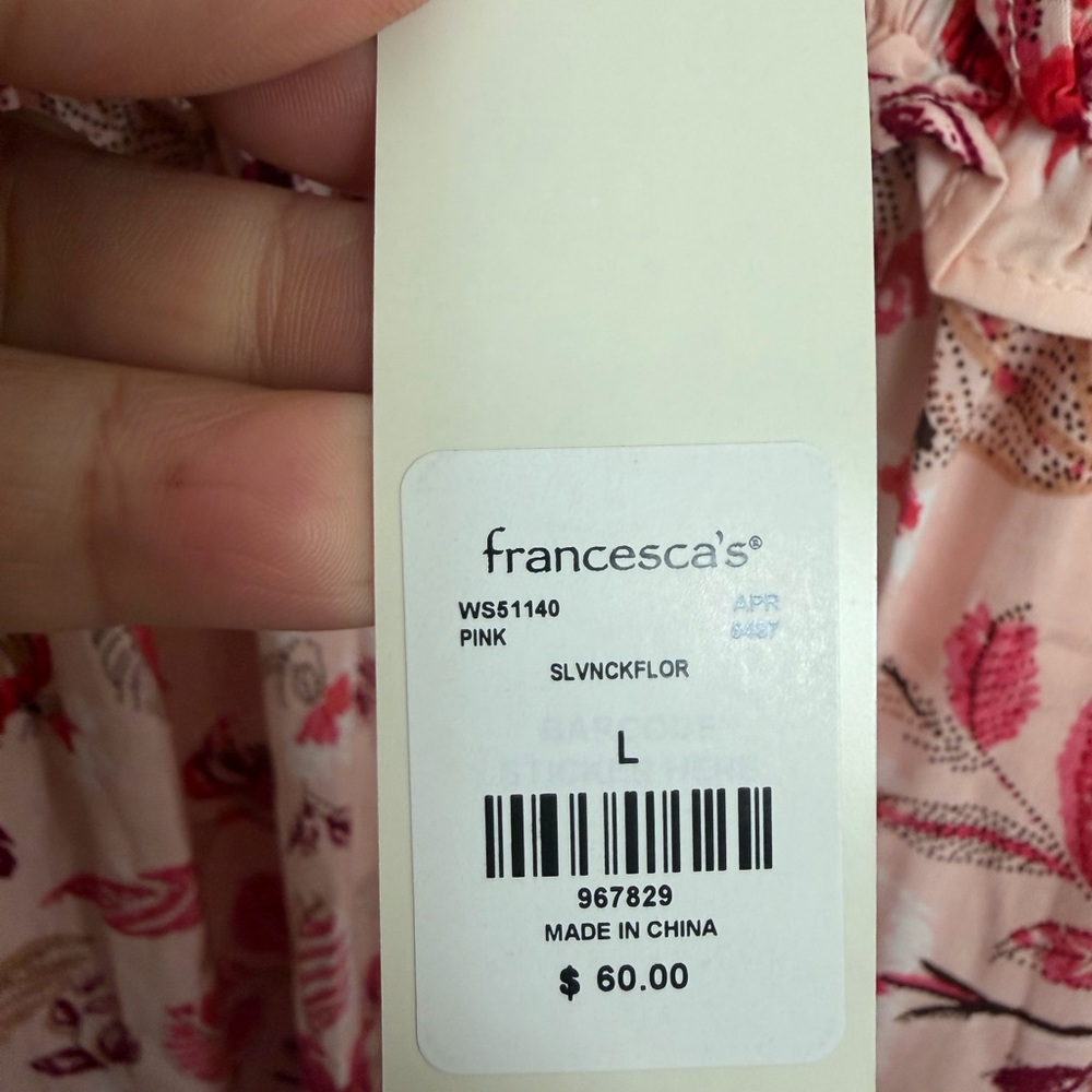 Francesca's Collections Red and Pink Floral Maxi Dress - Picture 3 of 5